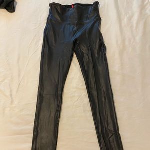 Spanx black faux leather leggings